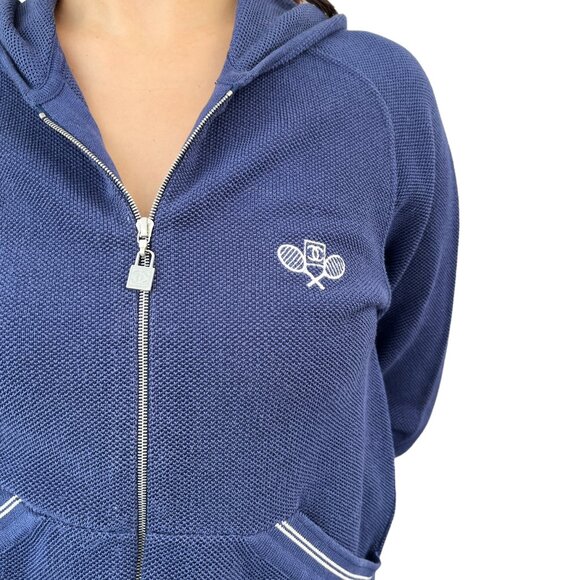 CHANEL Sport Vintage 05P CC Tennis Zipped Hoodie Jacket #38 Dark Blue [105666] - Picture 3 of 12